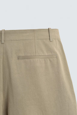 BERMUDA RELAXED FIT ALGOD?N - LINO / tostado