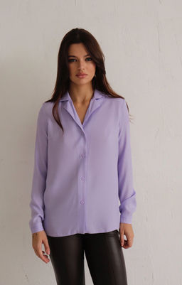 10774 Блуза с английским воротником лаванда (остаток: 44) - Martichelli фото 2