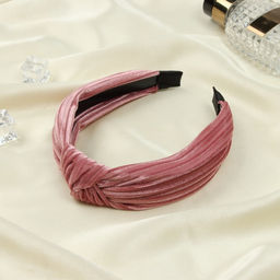 Цена за 2 шт. Ободок для волос «Одри», бархат, 2.5 см, розовый