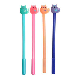 Цена за 12 шт. Ручка - прикол гелевая Calligrata Кошка, МИКС