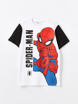 Bisiklet Yaka Spiderman Bask?l? K?sa Kollu Erkek ?ocuk Ti??rt