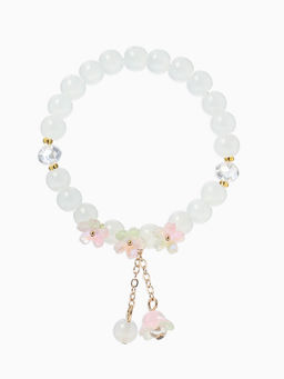 Браслет "Цветы Незабудки" шар №8, цвет бело-розовый