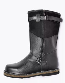 Сапоги Монголки черные с замком, войлочная подошва,