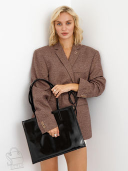 Сумка женская кожаная 1002M black Polina&Eiterou  в Новосибирске