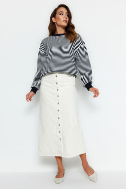 TRENDYOLMILLA Ekru Dugme Kapamal? Denim Kot Etek TCTSS23EE00024  фото 12