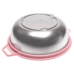 Дуршлаг из нержавеющей стали Гурман колор д26,5см h10,5см, 3,5л, s0,40мм, пластмассовый ободок с ручками - цвета микс, на ножках (Китай) - Домашняя Мода фото 2