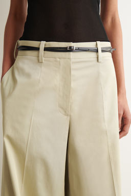 PANTAL?N WIDE LEG DE TWILL DE ALGOD?N