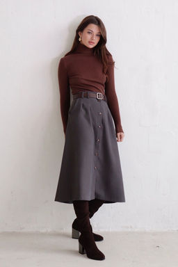 Юбка на пуговицах длины миди - Martichelli фото 21