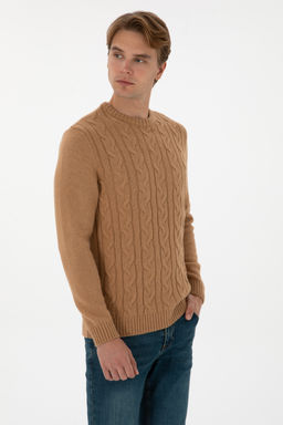 Erkek Regular Fit Bisiklet Yaka Camel Kazak - U.s. polo assn фото 10