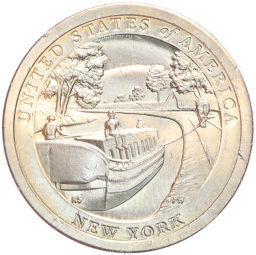 Монета 1 доллар 2021 года P США Американские инновации  Эри-канал (Штат Нью-Йорк)