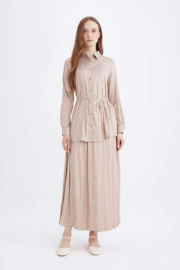 A Kesim Basic Duz Saten Maxi Etek - Defacto фото 2