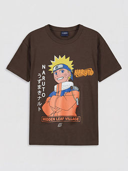Bisiklet Yaka Naruto Bask?l? Erkek ?ocuk Ti??rt