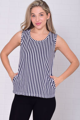 Майка женская 6-217е (синяя полоска)