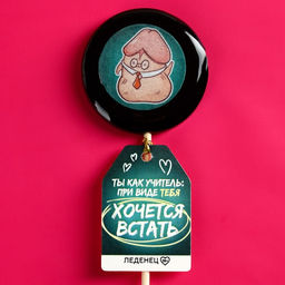 Леденец с печатью на палочке Хочется встать: вкус: кола, 25 г. (18+)