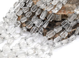 Бусины из горного хрусталя кристаллы 8*12мм, 25см, 19 бусин Радуга камня