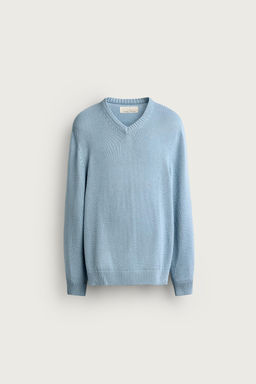 JERSEY REGULAR FIT ALGOD?N - LINO / Azul claro