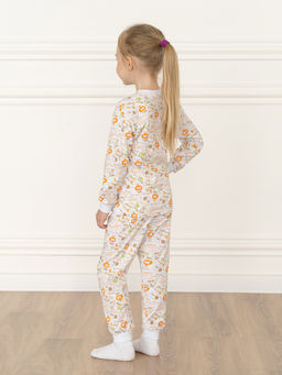 Пижама детская молочная с принтом джунгли