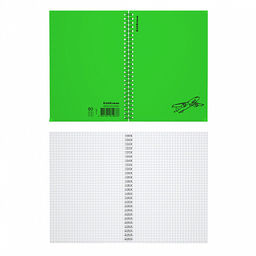 Цена за 4 шт. Тетрадь общая с пластиковой обложкой на спирали ErichKrause Motion, зеленый, A5, 80 листов, клетка фото 2