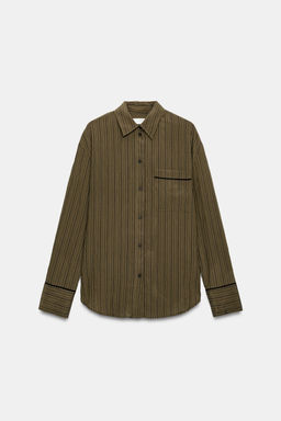 CAMISA FLUIDA RAYAS ZW COLLECTION / Marr?n-Azul - Zara фото 6