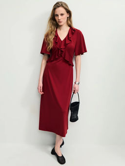 Платье миди с рюшами / Zarina