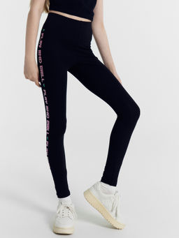 Легинсы для девочек черные с печатью - Mark formelle фото 2