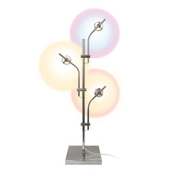 ULM-T640 3x2W/3000K CHROME MULTICOLOR Торшер напольный светодиодный, c регулировкой наклона, с линзами. Сменные светофильтры в/к. Механический выключатель. Металл. Хром. ТМ Uniel