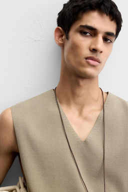 RELAXED FIT KNIT WAISTCOAT - Zara фото 6