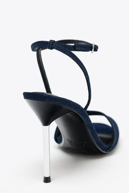 HIGH-HEELED DENIM SANDALS - Zara фото 10