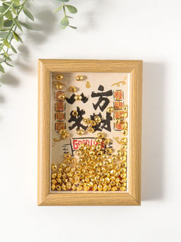 Сувенир панно в раме "Золотые слитки - Пожелание удачи" 3х12,3х17,2 см