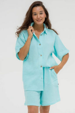 МУСЛИН! Женский костюм с рубашкой,  ментол