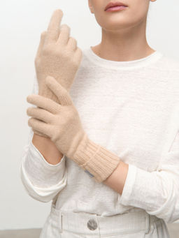 Перчатки из кашемира 31019 бежевые