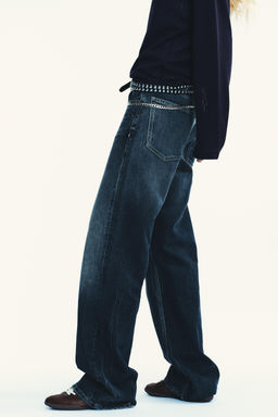 TRF LOW-RISE WIDE-LEG JEANS - Zara фото 4