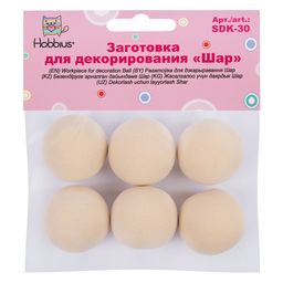 Hobbius SDK-30 Заготовка для декорирования Шар 30 мм 6 шт