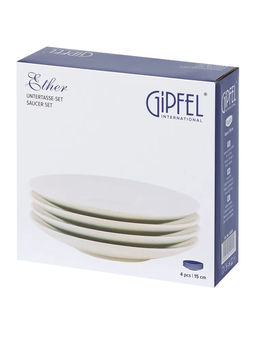 52224 GIPFEL Набор блюдец ETHER 15 см (4шт.). Материал: керамика. Цвет: светло-голубой.