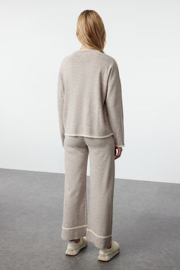 Vizon Genis Kal?p Tuylu Iplik Triko Alt-Ust Tak?m TWOAW24AU00099