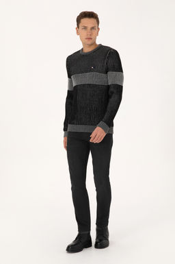 Erkek Slim Fit Bisiklet Yaka Siyah Kazak - U.s. polo assn фото 4