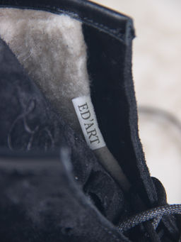 Ботинки 319.taskanabl.Черная замша+черный/байка