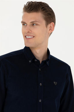 Мужская темно-синяя рубашка с длинным рукавом - U.s. polo assn фото 2