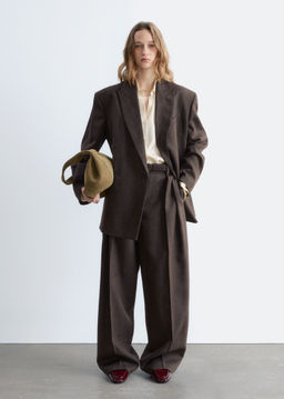 Pantalones de lana con pliegues marcados - H&m фото 9