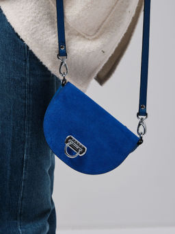 Сумка замшевая Azaro 31032 синяя гуашь