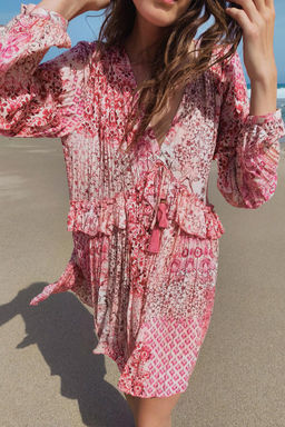 PATCHWORK PRINT MINI DRESS - Zara фото 2