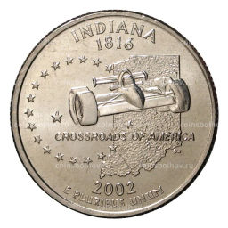 Монета 25 центов 2002 года P Штаты и территории - Индиана
