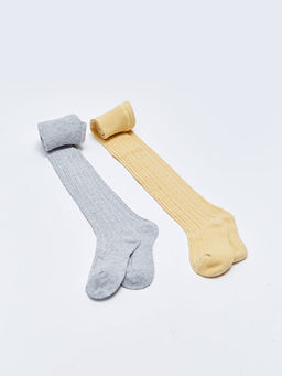 Kendinden Desenli K?z ?ocuk K?lotlu ?orap 2li