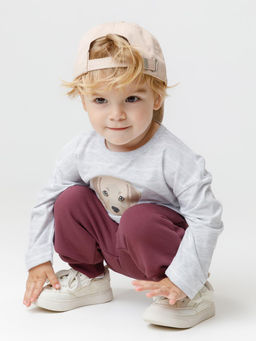 КР 302908/св.серый меланж,полоска к630 лонгслив (футболка дл.рукав) д/мал яс