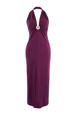 TRENDYOLMILLA Siyah Maxi Orme Aksesuarl? Plaj Elbisesi TBESS25EL00095  фото 9