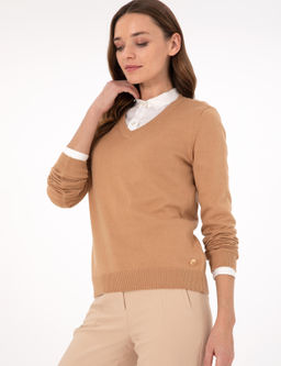 Camel Slim Fit Basic Kazak