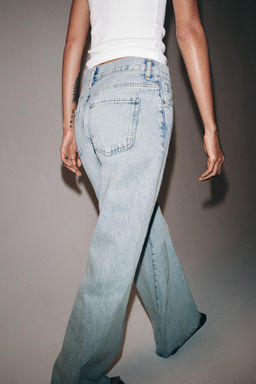 JEANS ZW COLLECTION RELAXED FLARE TIRO BAJO / Azul claro - Zara фото 4