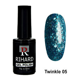 Rihard Gel Polish Twinkle 05 Гель-лак с голографическими хлопьями и блестками, 10 мл