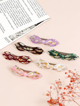 Цена за 3 шт. Заколка-автомат для волос "Велия" элегия, 9 см, микс