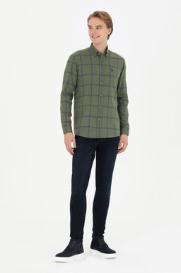 Мужская рубашка цвета хаки с длинным рукавом - U.s. polo assn фото 11